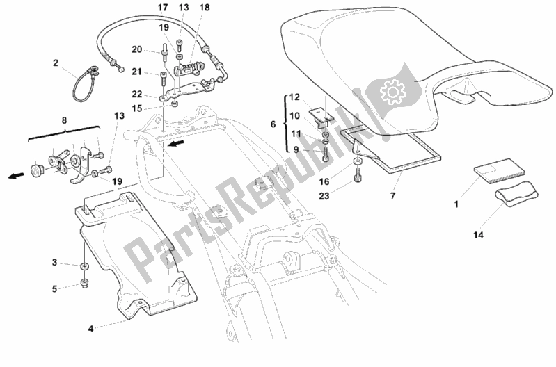 Todas as partes de Assento do Ducati Monster 600 Dark City 1999